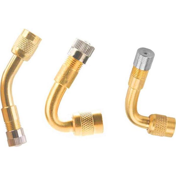 Valvola Pneumatica Schrader In Ottone A 135 Gradi Con Adattatore Per Auto, Camion E Motocicli-image