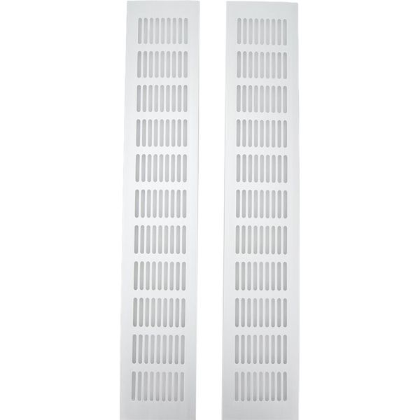 2 Pezzi Griglia Di Ventilazione, Piastra Rettangolare In Lega Di Alluminio Per Armadio, Scarpiera, 80 X 450 Mm-image