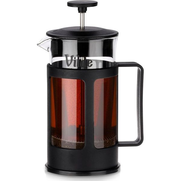 Vilde | Caffettiera - 350 Ml - In Vetro - Nero Opaco - Per Caffè E Tè - French Press-image