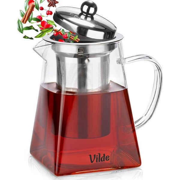 Vilde | Teiera Con Inserto Per Filtro - 730 Ml - Resistente Al Calore - Con Filtro In Acciaio Inox - Per Tè Sfuso - Macchina Per Il Tè-image