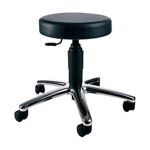 Sgabello Girevole Topstar "Tec 70 - Cromo"", Rivestimento In Tessuto: Nero Sedile Imbottito In Pelle Finta, Elegante - (72279 D10)"-image