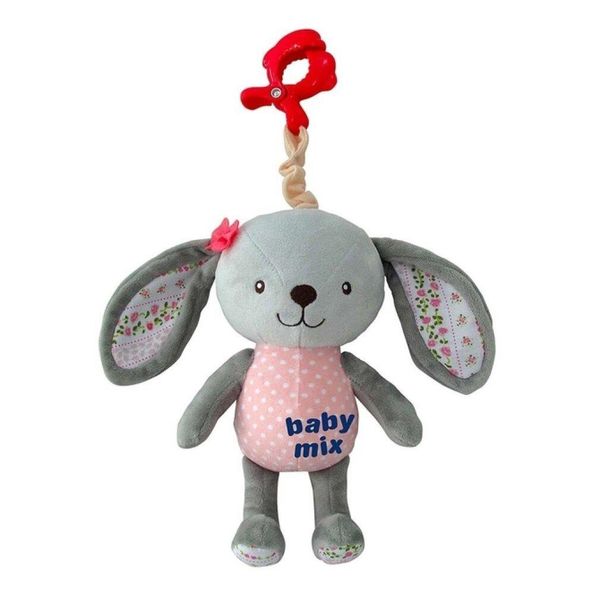 Peluche Baby Mix Rabbit Con Macchina Giocattolo E Clip-image
