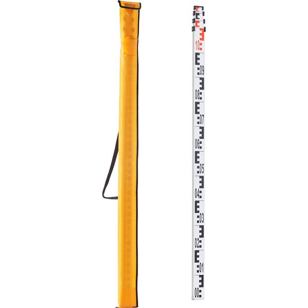 Succebuy Asta Di Misurazione Telescopica 4M In Alluminio, Scala Bifacciale (Cm/Mm), Asta Di Livellamento Con Livella A Bolla D'aria E Valigetta Per Case, Pareti, Pavimenti-image