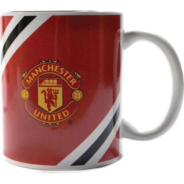 Manchester United Fc - Tazza Da Caffè "Core"", A Righe BS4548 (Taglia Unica) (Rosso/Nero/Bianco)"-image