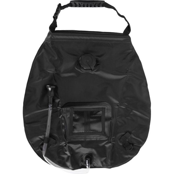 Borsa Da Doccia Solare 20L Con Maniglia Borsa Da Doccia Portatile A Riscaldamento Solare Con Termometro Posteriore Per Campeggio All'aperto, Spiaggia Escursionistica Nero-image