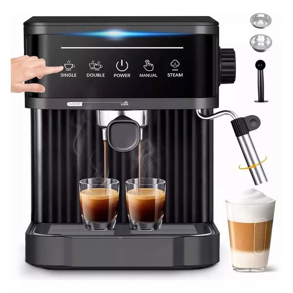 Forsmano 20 Bar, Macchina Per Caffè Semiautomatica, Per Espresso, Latte Macchiato, Cappuccino, Nero-image