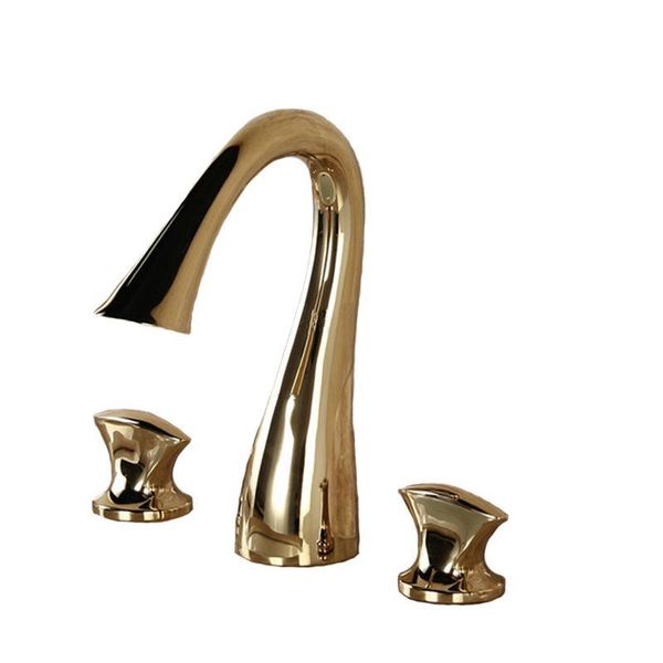 Miscelatore Per Lavabo Lauferi Goldina, Verticale Oro-image