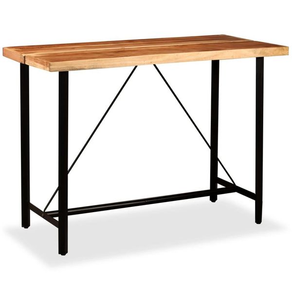 Syfax™ Set Da Bar 7 Pz In Legno Massello Di Acacia E Vera Pelle-image