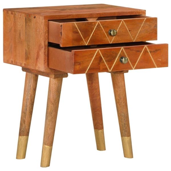 Syfax™ Comodino 40X30X58 Cm In Legno Massello Di Mango-image