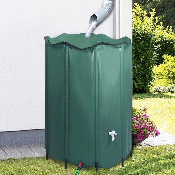 Vidaxl Serbatoio Pieghevole Per Acqua Piovana Con Rubinetto 1350 L-image