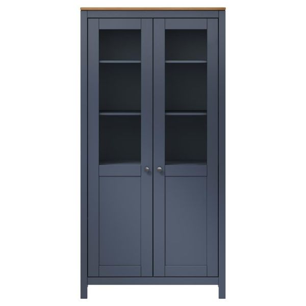 Vidaxl Credenza Hill Grey 85X37X170,5 Cm In Legno Di Pino Massiccio-image