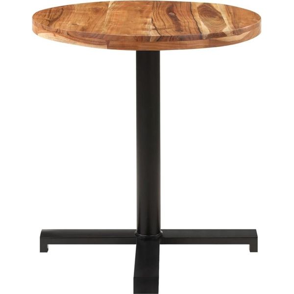 Vidaxl Tavolo Da Bistrot Rotondo Ø70X75 Cm In Legno Massiccio Di Acacia-image