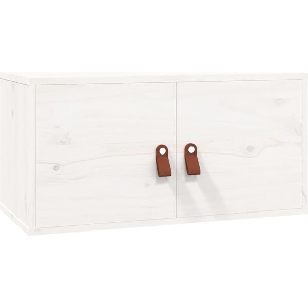 Vidaxl Armadio A Muro Bianco 60X30X30 Cm In Legno Di Pino Massiccio-image