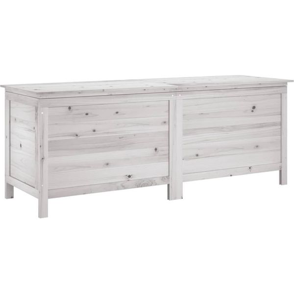 Vidaxl Cassapanca Da Giardino Bianca 150X50X56,5 Cm In Legno Massiccio Di Abete-image