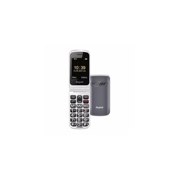 Beghelli Salvalavita Phone SLV18 Cellulare Per Anziani Doppia Sim Tasto Emergenza Argento-image