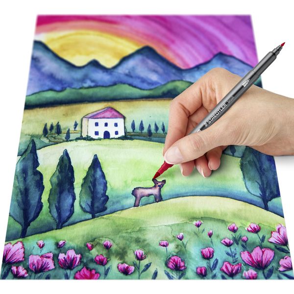Staedtler 3001 C6-1 Penne Staedtler "Europa"" A Doppia Punta In Fibra, Confezione Da 6 Pz"-image