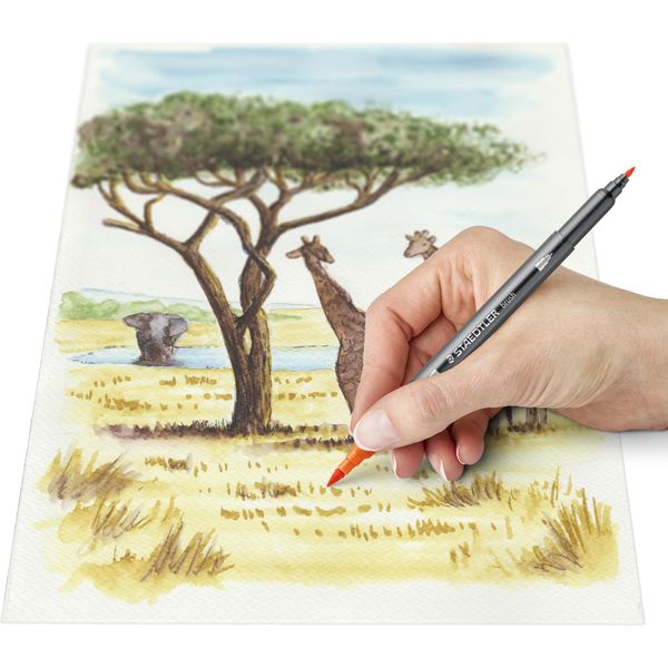 Staedtler 3001 C6-3 Penne A Punta Doppia In Fibra Staedtler "Africa"", Confezione Da 6 Pezzi"-image