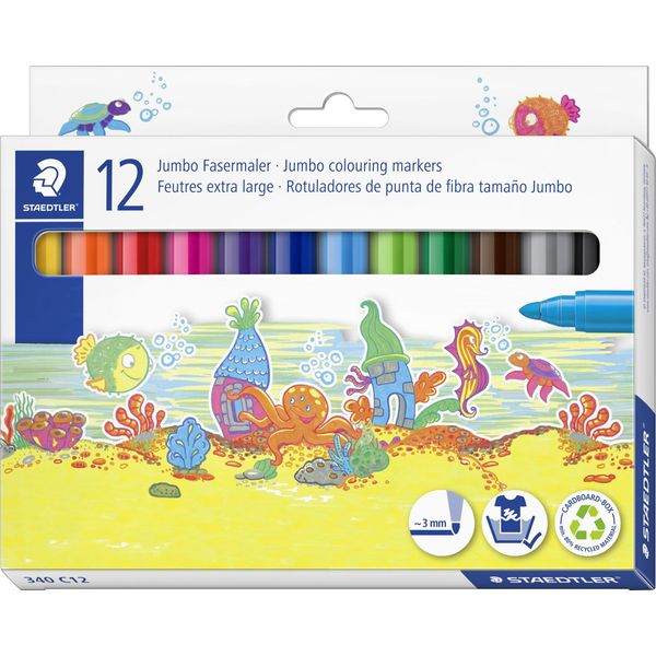 Staedtler 340 C12 Staedtler Noris Jumbo Punta In Fibra, Confezione Da 12 Matite-image