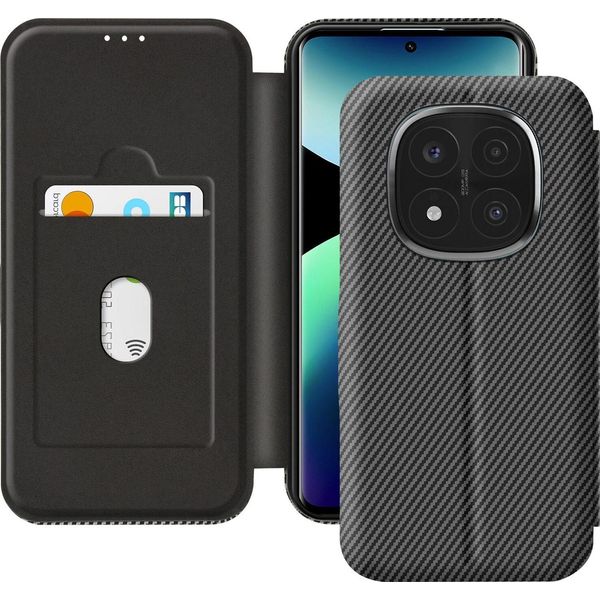 Avizar, Custodia Xiaomi Redmi Note 14 Pro /14 Pro Plus Carbon Design, Rfid Blocker, Nero-image