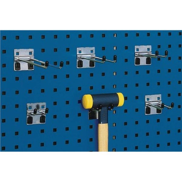 Gancio Doppio D.75Mm Zincato D.6Mm Per Piastre Forate 5Pz/Confezione Bott-image