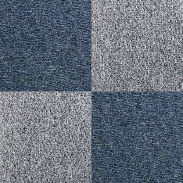 40 Quadrotte Di Moquette Tappeto 50 X 50 Cm Per 10 M² In Blu E Grigio-image