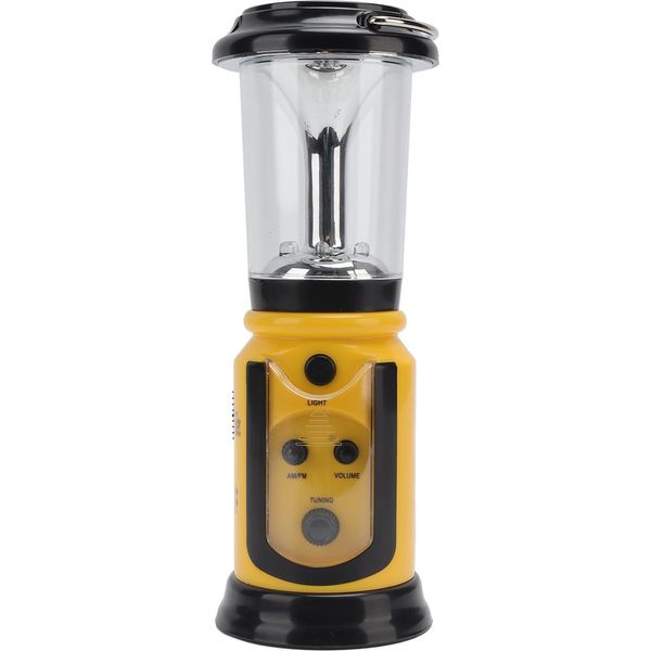 Lanterna Radio A Manovella Usb Ricaricabile Multi Functional Am Fm Emergency Radio Led Flashlight For Camping Hiking Giallo-image