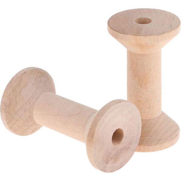 24Pcs Rocchetti Di Filo Di Legno Vuoti Grandi Rocchetti Di Legno Grezzo Bobine Di Filo Per Tessere Per Arti Artigianali Rotolo Di Corda-image