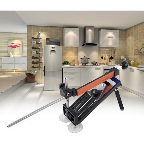 Affilacoltelli Professionale Sistema Di Affilatura Da Cucina Ad Angolo Fisso Con 4 Pietre-image
