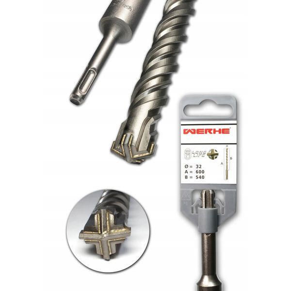 Werhe Punta A Croce Per Calcestruzzo 32X600 Mm Sds Plus-image