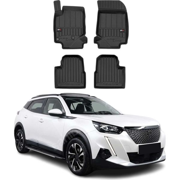 2019-2025 Peugeot 2008 Tappetini Tpe Nero 4 Pz-image