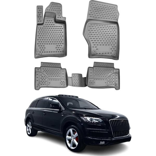 2006-2015 Audi Q7 4LB Tappetini Tpe Grigio 4 Pezzi-image