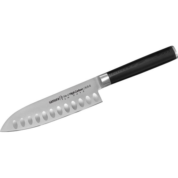 Samura MO-V Coltello Santoku, 138 Mm, Acciaio Inossidabile Giapponese Ad Alte Prestazioni, Lama Affilata, Impugnatura Ergonomica-image