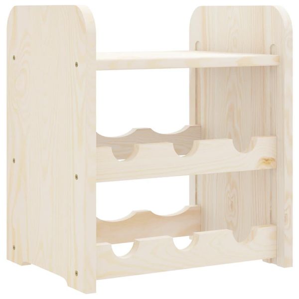 Portabottiglie Con Ripiano Superiore 33X25X37 Cm In Legno Di Pino Massiccio-image