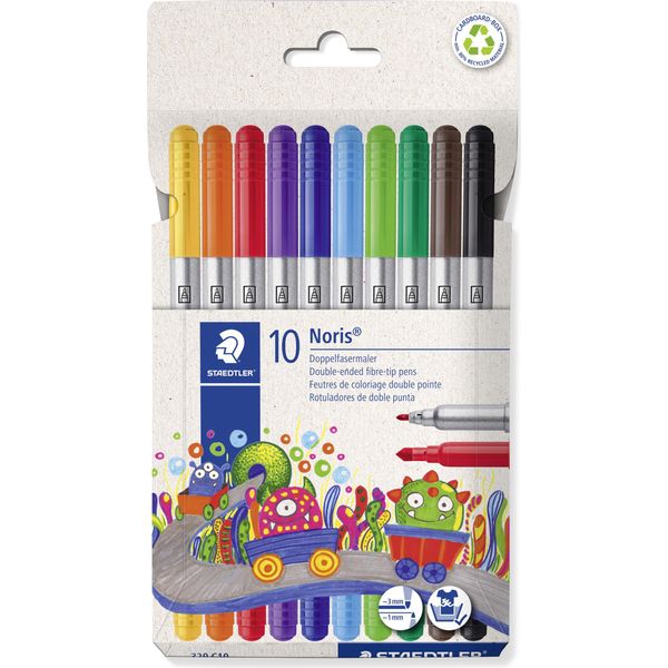 Staedtler 320 C10 Penne A Punta Doppia In Fibra Staedtler Noris, Confezione Da 10 Pezzi-image