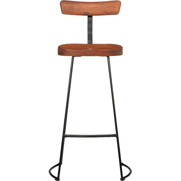 Vidaxl Sgabello Da Bar 2 Pz. 49X43X103 Cm Legno Massiccio Di Mango-image