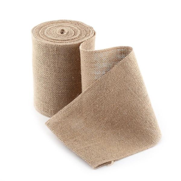 10M, Rustico, Iuta, Nastro Di Iuta, Iuta, Nastro Di Iuta, Runner Da Tavola, Fiocco Floreale (15CM), Ideale Per Matrimoni, Feste, Decorazioni-image