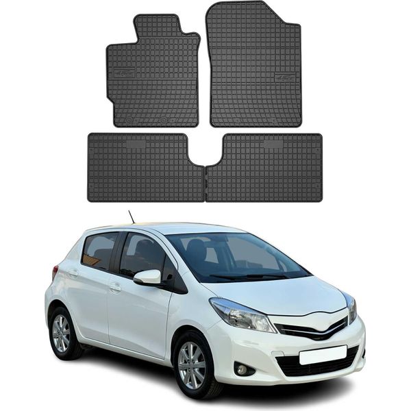 2011-2019 Toyota Yaris Tappetini In Gomma Nera 4 Pz-image