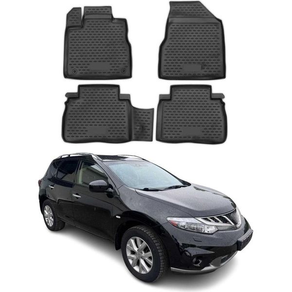 2009-2014 Nissan Murano Tappetini Tpe Nero 4 Pz-image