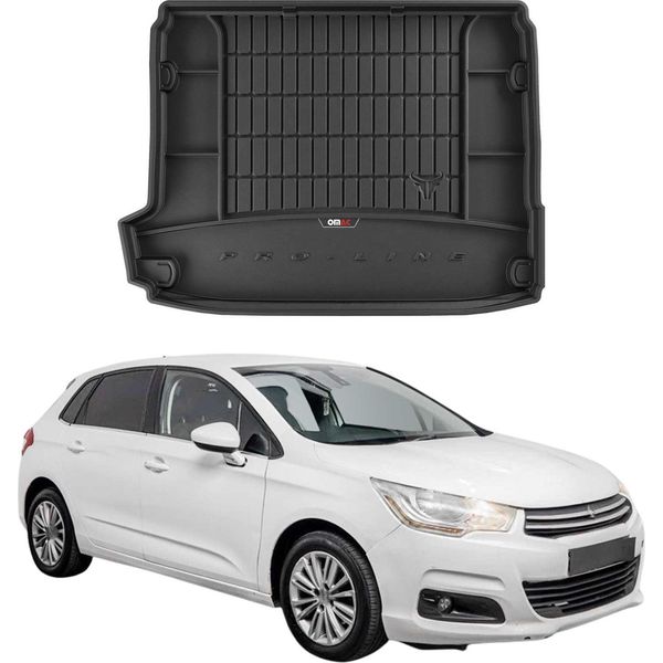 Omac Rivestimento Del Bagagliaio In Gomma Per Citroen C4 2010-2017 Rivestimento Del Bagagliaio In Tpe Nero-image