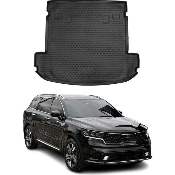 Tappetino Portabagagli Per Kia Sorento 2020-2025 In Gomma Tpe Nero-image