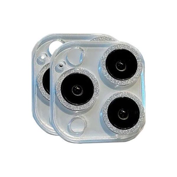 Inf Confezione Da 2 Protezioni Scintillanti Per L'obiettivo Della Fotocamera (Argento) Per Iphone 15-image