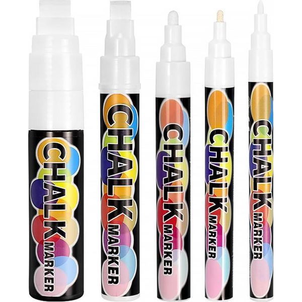 Pennarelli A Gesso Inf - Set Di 5, Pennarelli A Gesso Liquido Multicolore Per Vetro-image
