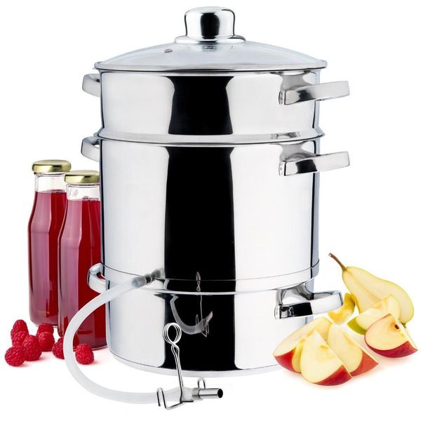 Spremiagrumi A Vapore Gardivo 8L In Acciaio Inox, Spremiagrumi Per Frutta E Verdura, Lavabile In Lavastoviglie, Adatto A Tutti I Tipi Di Fornelli, Compresi Quelli A Induzione-image
