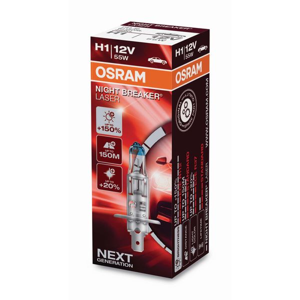 Osram Laser Notturno H1 P14,5S 12 V/55 W (Confezione Da 1)-image