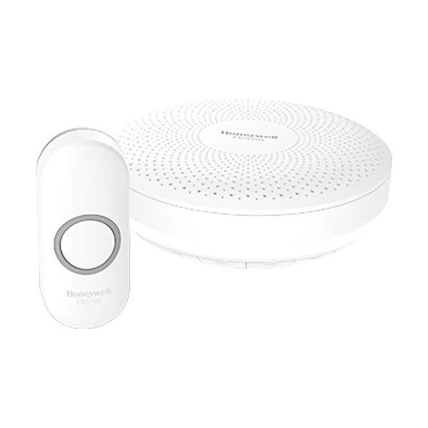 Honeywell Home DCR313N Campanello Senza Fili, 150 M, 6 Melodie, Bianco, Pulsante Design-image