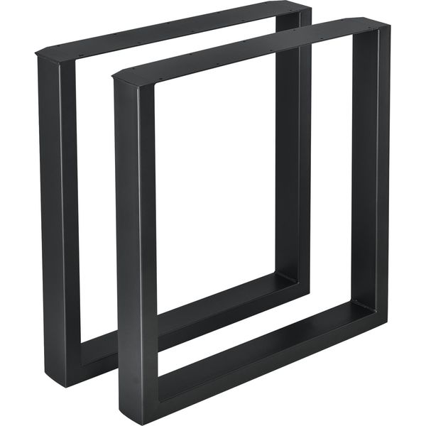 Set Di 2 Gambe Per Tavolo Da Pranzo "Makers"" 70 X 72 Cm Acciaio Nero"-image