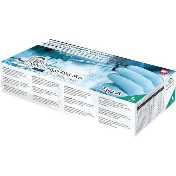 Guanti Monouso Highrisk Pro Taglia L Blu Nitrile En 374,EN 388 Psa Iii Ampri-image