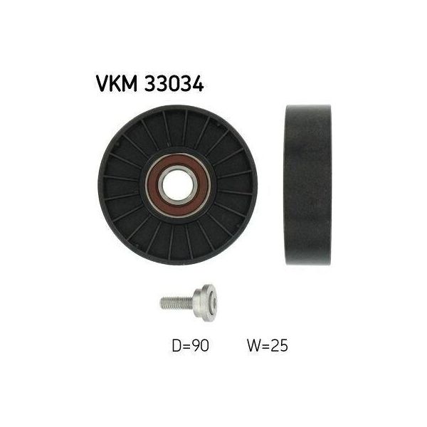 Skf Vkm 33034 - Oe 5751 20 Puleggia Folle, Cinghia A V Per Zx (N2), Xsara, Ulysse, Expert (222), Expert (224), 806 (221), 406, 405 Ii, 306-image