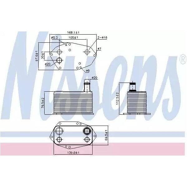 Nissens 90786 - Radiatore Olio Oe 11422247204 Per Serie 3 (E46), Serie 5 (E39), Serie 7 (E38), X5 (E53)-image