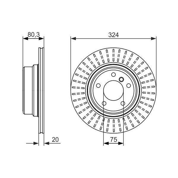 Bosch 0 986 479 350 - Oe 34 21 6 756 849 Disco Freno Per X5 (E53)-image